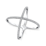 Open Criss Cross Diamond Ring