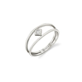 Princess Bezel Double Shank Ring