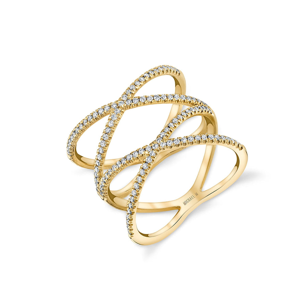 Double Diamond Criss Cross Ring