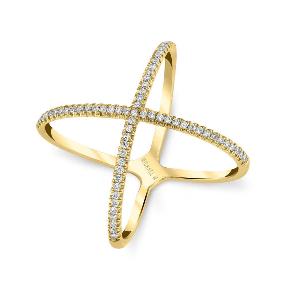 Open Criss Cross Diamond Ring