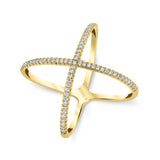 Open Criss Cross Diamond Ring