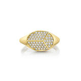 Carve Signet Ring with Pavé