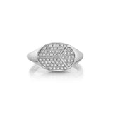 Carve Signet Ring with Pavé