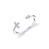 Cross and Teardrop Diamond Ring