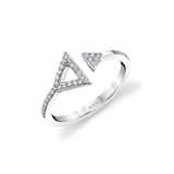 Double Diamond Triangle Ring