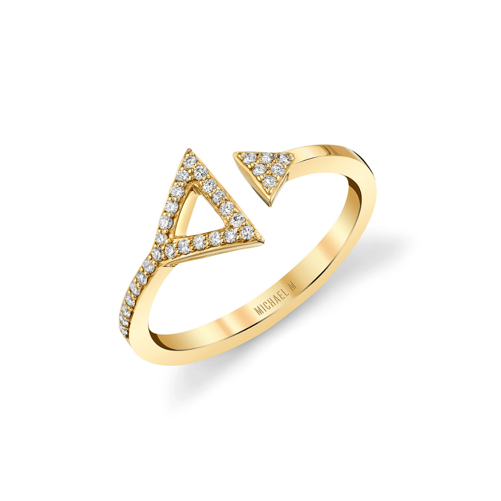 Double Diamond Triangle Ring