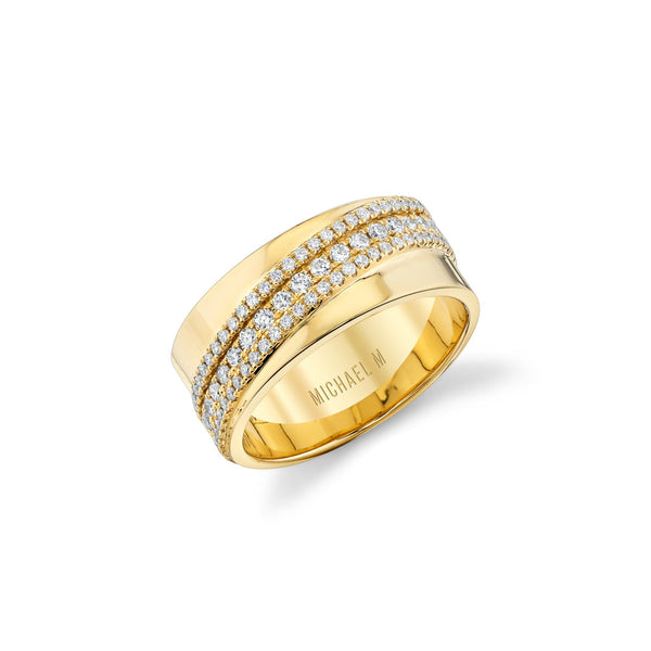 MICHAEL M Fashion Rings Europa Diagonal Ring