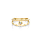 Round Bezel Double Shank Ring