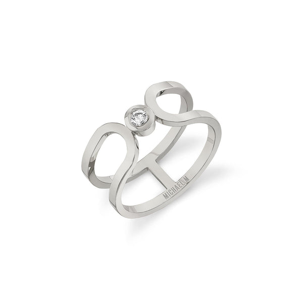 MICHAEL M Fashion Rings Silver / 4 Silver Alignment Ring S-F359