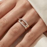 Two Tone Luxe Link Pavé Ring