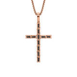 Box Black Diamond Cross Pendant