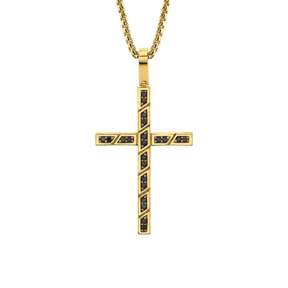 Box Black Diamond Cross Pendant