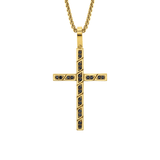 Box Black Diamond Cross Pendant