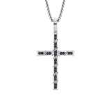 Box Black Diamond Cross Pendant