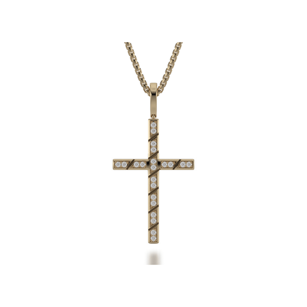 Box Diamond Cross Pendant