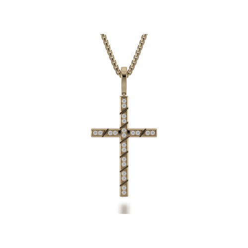 MICHAEL M Men's Box Diamond Cross Pendant