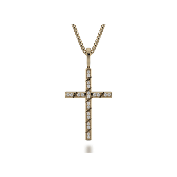 MICHAEL M Men's Box Diamond Cross Pendant