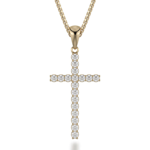 MICHAEL M Men's Classic Diamond Cross Necklace