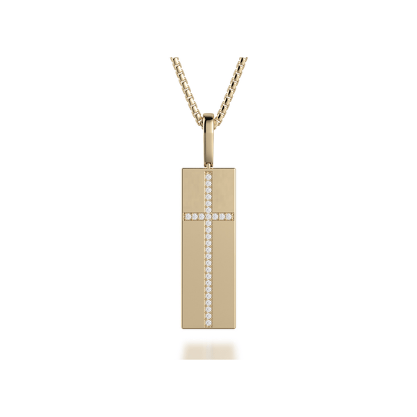 MICHAEL M Men's Diamond Cross Tag Necklace