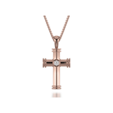 Single Diamond Cross Pendant