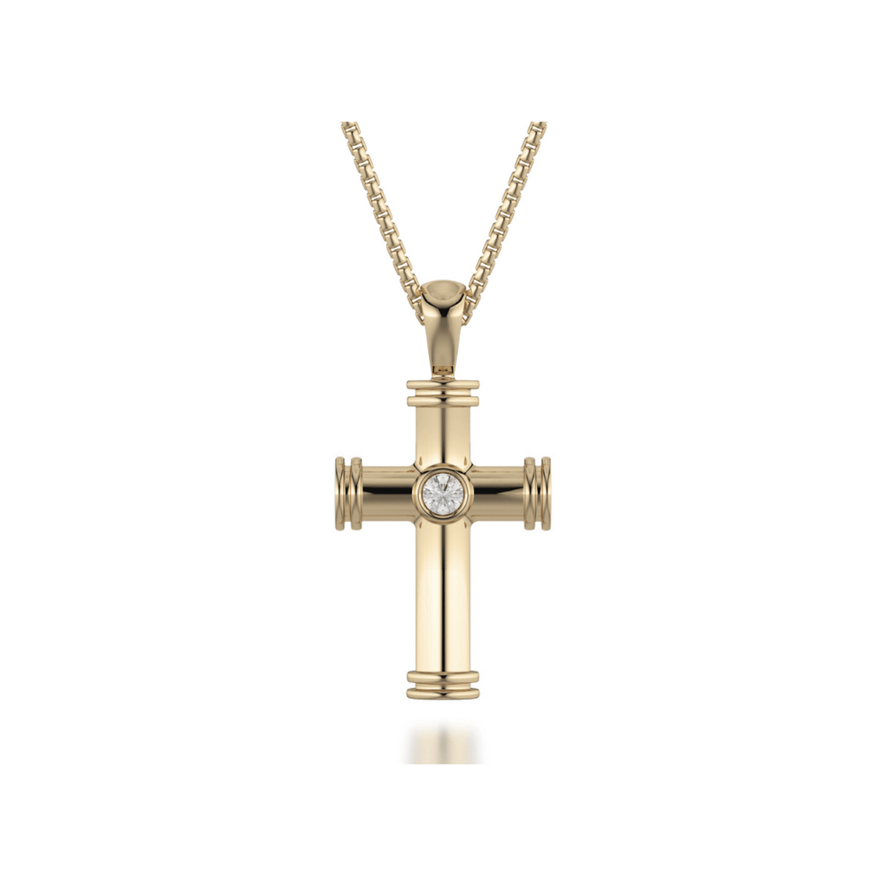 Single Diamond Cross Pendant