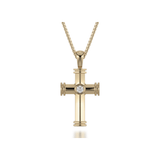 Single Diamond Cross Pendant