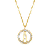Mini Tetra Pavé Initial Medallion