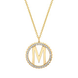 Tetra Pavé Initial Medallion