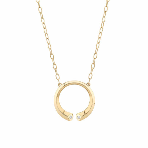 MICHAEL M Necklaces 14K Yellow Gold Carve Knife Edge Necklace Yellow Gold