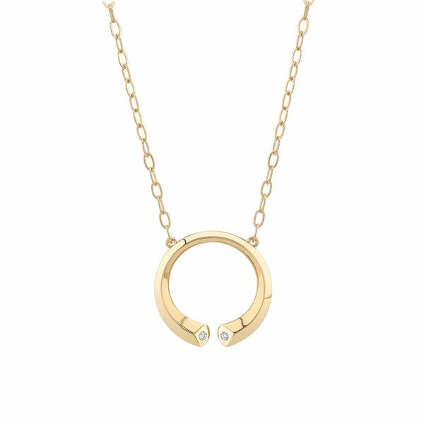 MICHAEL M Necklaces 14K Yellow Gold Carve Knife Edge Necklace Yellow Gold