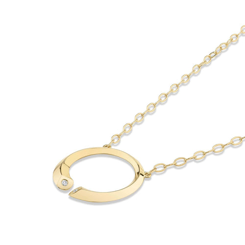 MICHAEL M Necklaces 14K Yellow Gold Carve Knife Edge Necklace Yellow Gold
