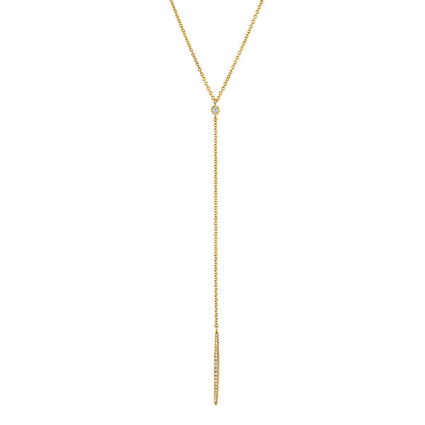 MICHAEL M Necklaces 14K Yellow Gold Diamond Linear Drop Necklace CN216-YG