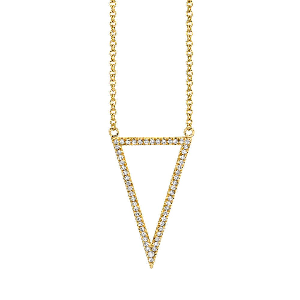 Geometric Triangle Diamond Pendant