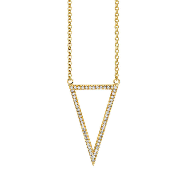 MICHAEL M Necklaces 14K Yellow Gold Geometric Triangle Diamond Pendant P226YG