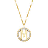 Mini Tetra Pavé Initial Medallion