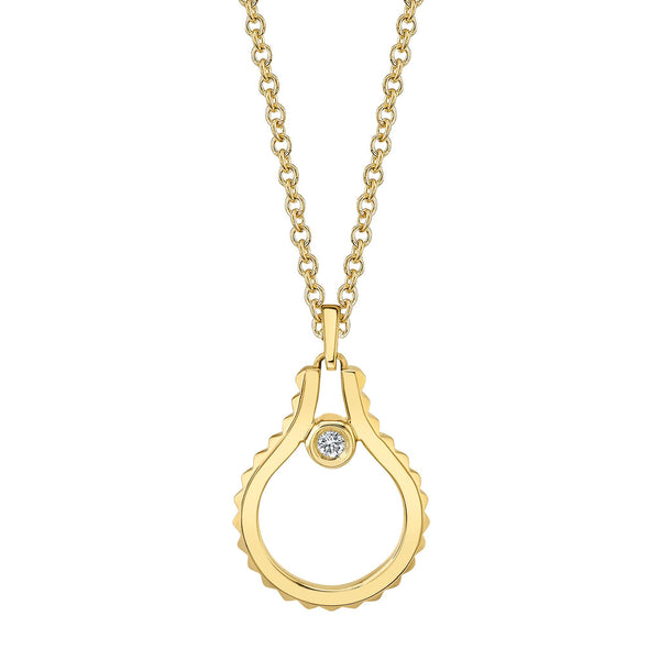 MICHAEL M Necklaces 14K Yellow Gold Mini Signature MM Tetra Pendant P379