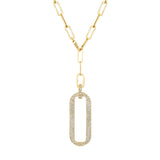 Pavé Longline Link Medallion Lariat