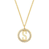 Mini Tetra Pavé Initial Medallion