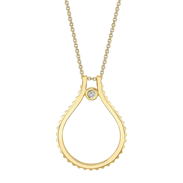 MICHAEL M Necklaces 14K Yellow Gold Signature MM Tetra Pendant P372