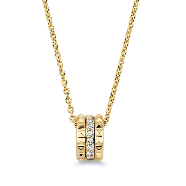 MICHAEL M Necklaces 14K Yellow Gold Tetra Flat Back Pendant P377
