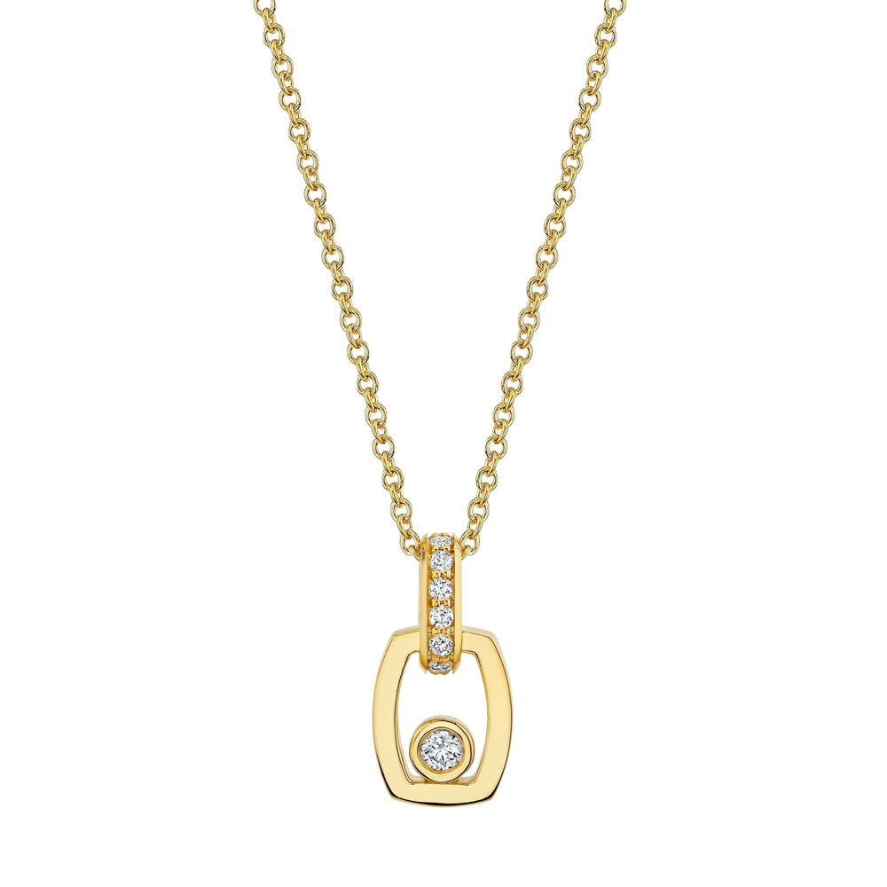 Link Pendant with Bezel Set Diamond
