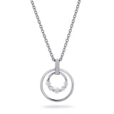 Cloud Double Ring Pendant Necklace