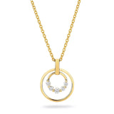 Cloud Double Ring Pendant Necklace