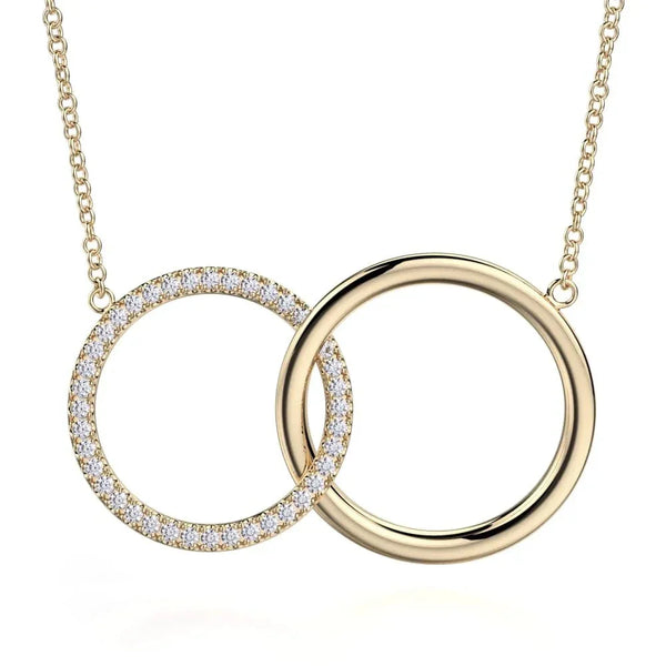 MICHAEL M Necklaces Double Diamond Circle Necklace