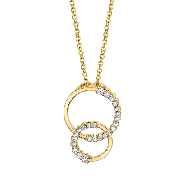 MICHAEL M Necklaces Double Diamond Circle Pendant