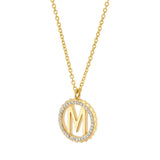 Mini Tetra Pavé Initial Medallion