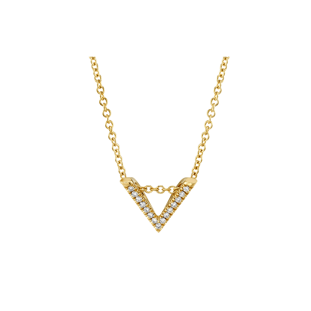 Mini V Diamond Pendant Necklace