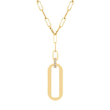 Pavé Longline Link Medallion Lariat