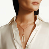 Pavé Longline Link Medallion Lariat