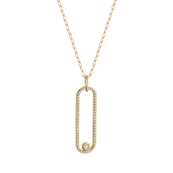 MICHAEL M Necklaces Pave Longline Link Pendant